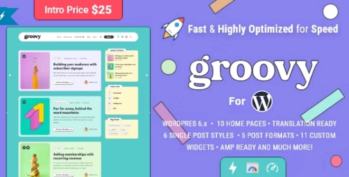 Groovy – Modern & Lightweight Blog for WordPress 2.0.0