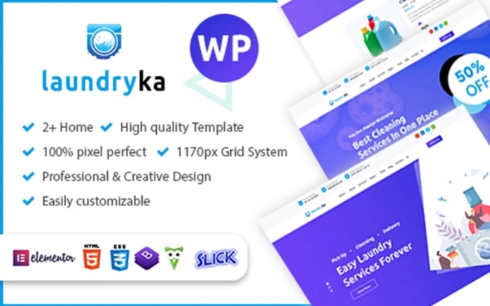 Laundryka - Dry Cleaning Services WordPress Theme 1.0.1
