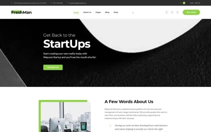 Freshmen – Startup Company WordPress Elementor Theme 1.0.1