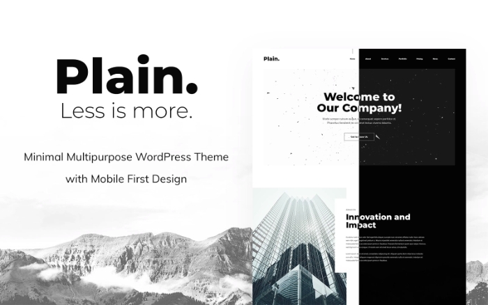 Plain – Minimal Multipurpose WordPress Theme 1.0.1