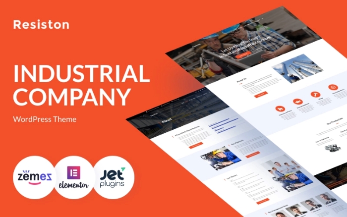 Resiston – Industrial Company WordPress Elementor Theme 1.0.1