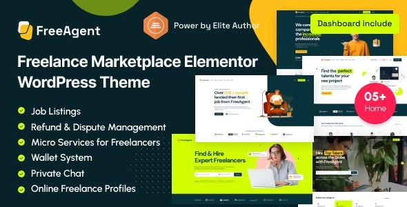 FreeAgent – Freelance Marketplace Elementor WP Theme 1.0.0