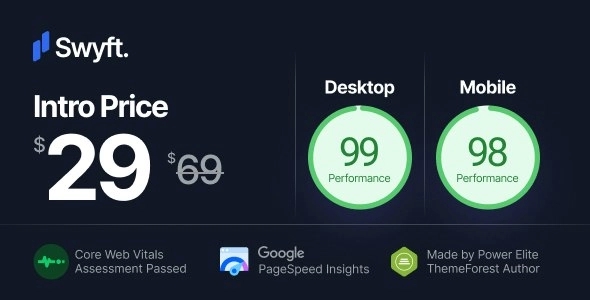 Swyft – PageSpeed Optimized WordPress Blog Theme 1.0.6