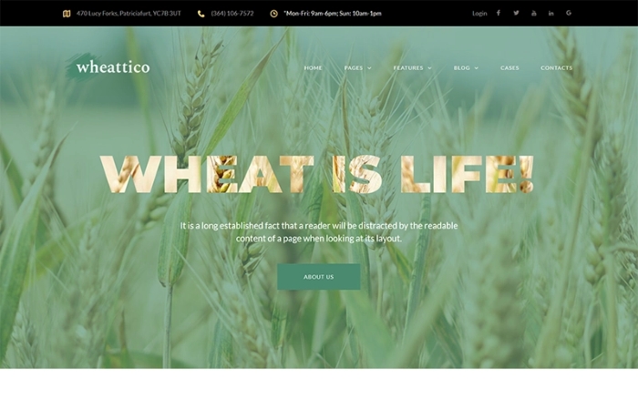 Wheattico – Crop Farm Responsive WordPress Theme 1.0.0