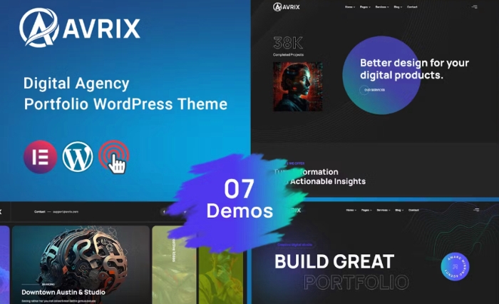 Avrix – Digital Agency Portfolio WordPress 1.1
