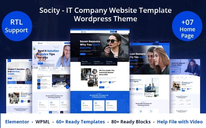 Socity – IT Company Website Template WP Theme 2.0.0