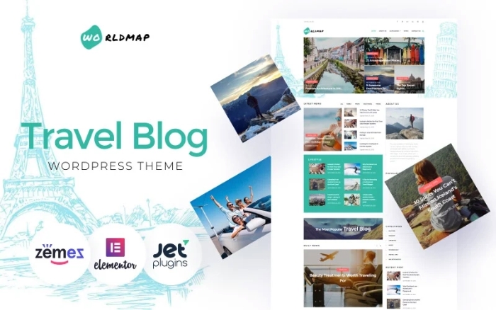 WorldMap – Travel Photo Blog WordPress Elementor Theme 1.0.0