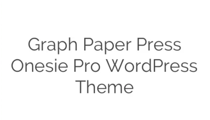Graph Paper Press Onesie Pro WordPress Theme 1.1.4