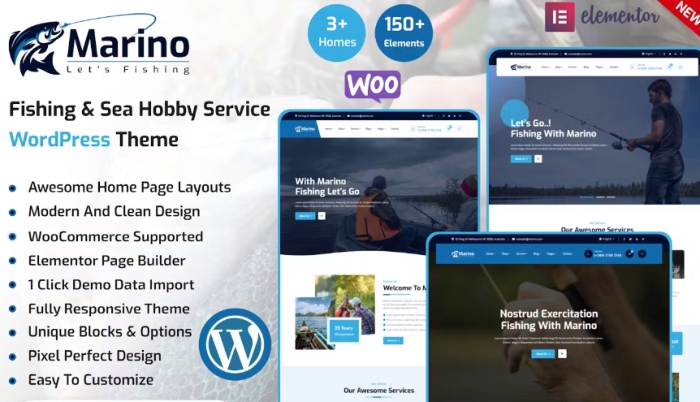 Marino – Fishing & Sea Hobby WordPress Theme 1.0.0