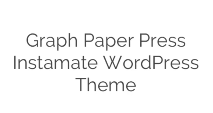Graph Paper Press Instamate WordPress Theme 1.2.5