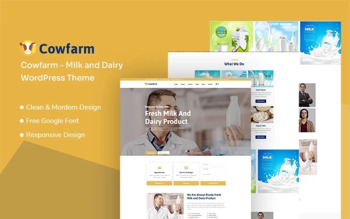 Cowfarm – Milk and Dairy Responsive WP Theme 1.0.1