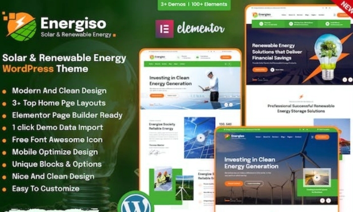 Energiso – Solar & Energy WordPress Theme 1.4.3