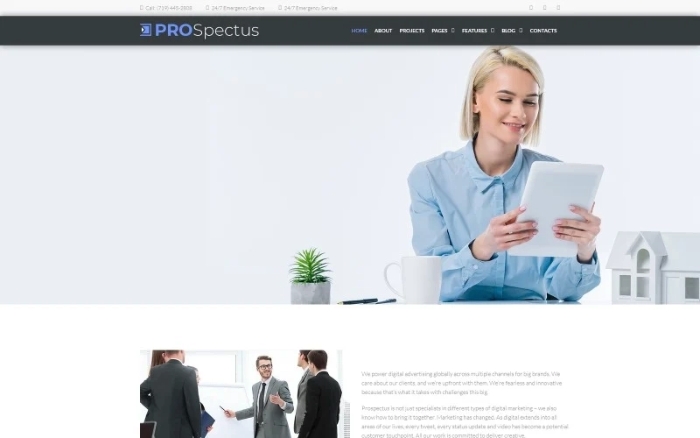 Prospectus β Advertising Portfolio WordPress Theme 1.0.0