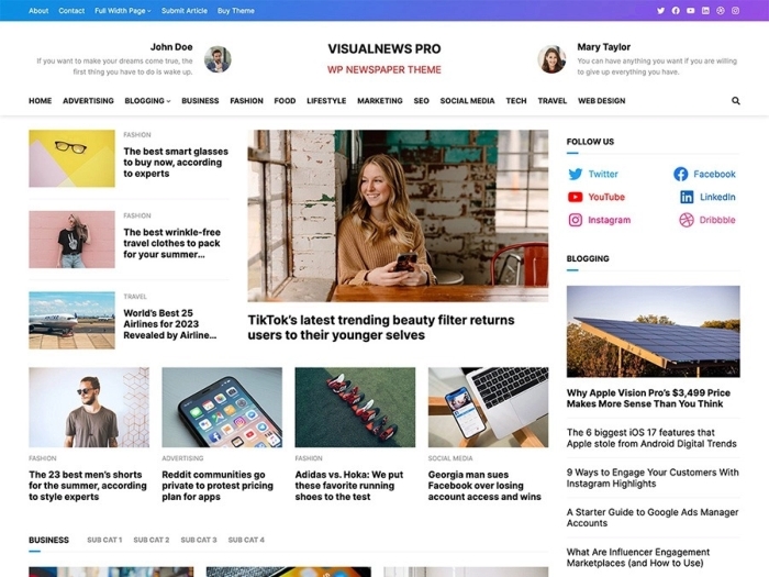 VisualNews Pro WP Theme 1.0.0