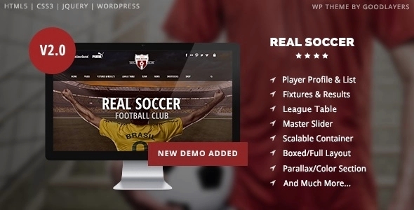 Real Soccer – Sport Clubs WordPress 2.4.7
