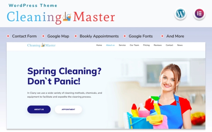 Cleaning Master – Landing page with Blog WP Theme 1.2