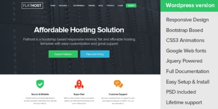 FlatHost WordPress Hosting Theme 2.2
