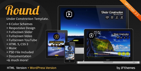 Round – Responsive Fullscreen Under Construction 1.2