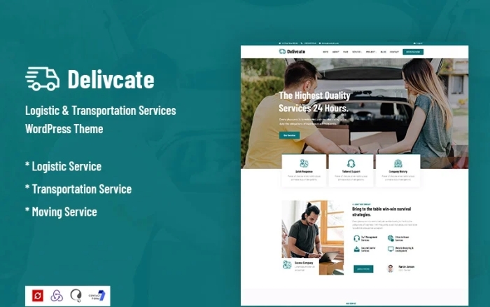 Delivcate - Logistic & Transportation Service WP Theme 1.0.0