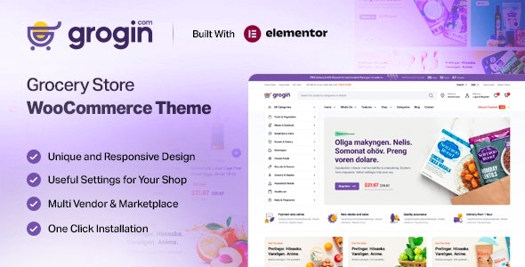 Grogin – Grocery Store WooCommerce WordPress Theme 1.0.8