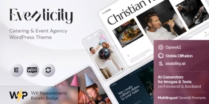 Eventicity – Catering & Event Agency WordPress Theme 1.1