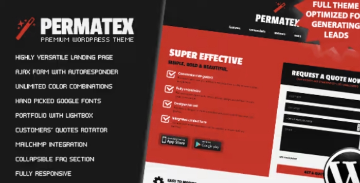 Permatex Leads Generating WordPress Landing Page 1.57