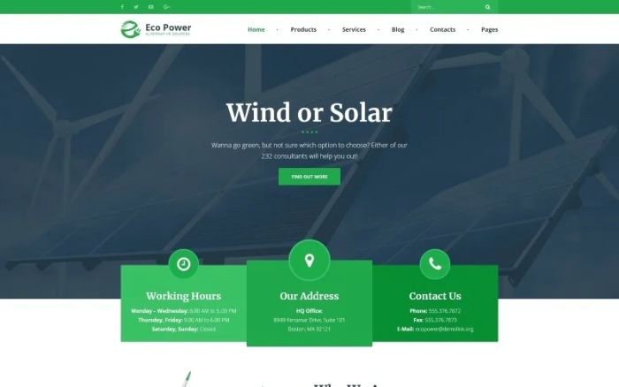 EcoPower – Alternative Power & Solar Energy WP Theme 1.0.0