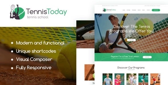 Tennis Today – Sport School & Events WordPress Theme 1.2