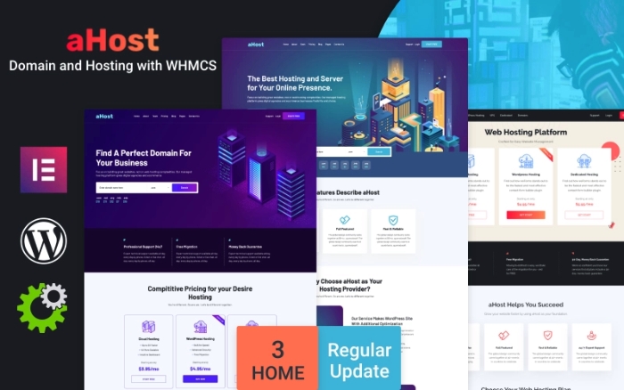 aHost - Domain and Hosting theme with WHMCS Support 1.0.0