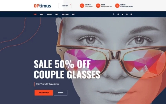 Optymus – Optic Glasses Store WordPress Theme 1.1.0