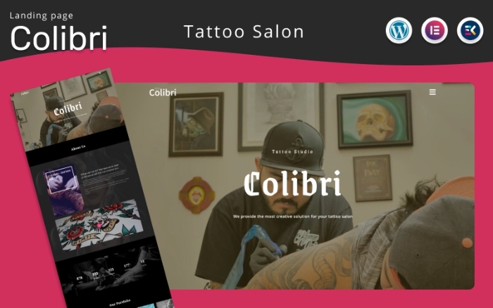Colibri – Tattoo Salon Landing page Elementor WP Theme 1.1