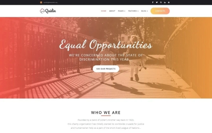 Quidin – Charity Fully Responsive WordPress Theme 1.0.0