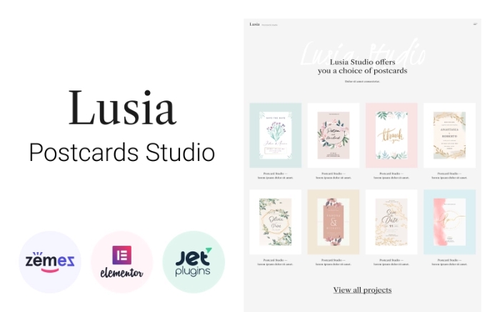 Lusia – Card Design Website WordPress Theme 1.0.1