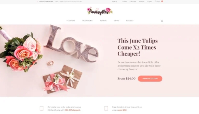 Amaryllis - Flower Shop WooCommerce Theme 1.0.0