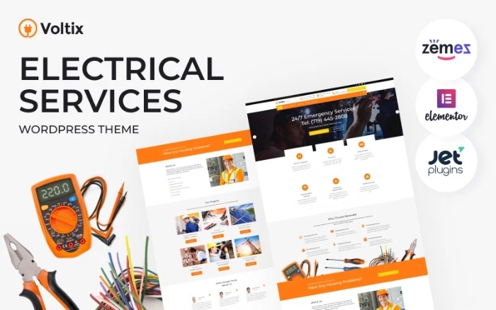 Voltix β Electrical Services WordPress Theme 2.0.1