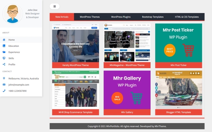 MhrPortfolio – Portfolio and Digital Product Based WP Theme 1.0.0