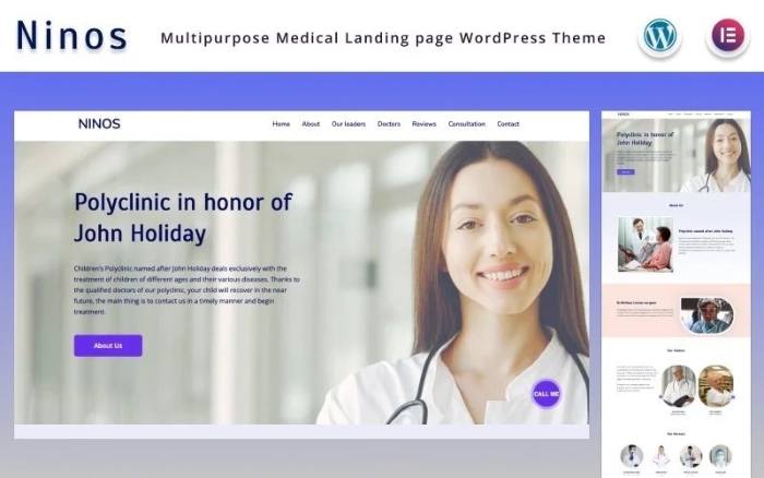 Ninos – Multipurpose Medical Landing page Elementor WP Theme 2.2