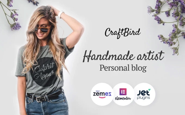 CraftBird – Handmade Artist Personal Blog WP Theme 1.0.1