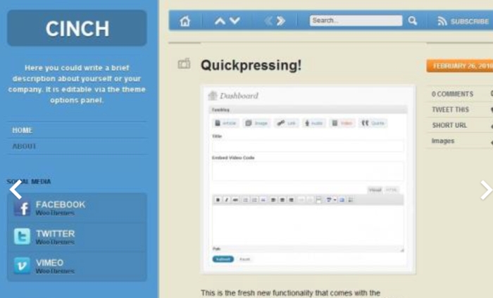 WooThemes Cinch Premium Theme 2.1.1