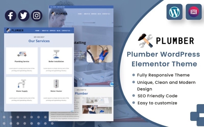 Plumber WP Elementor Theme 1.00