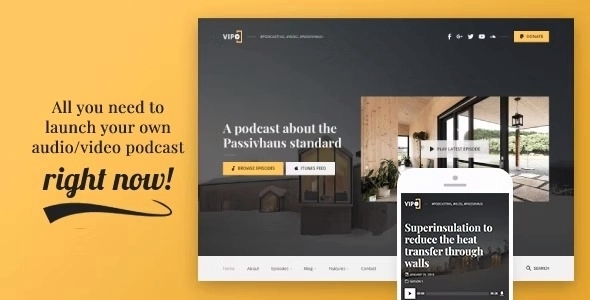 Vipo – Audio / Video Podcast & Vlog WordPress Theme 1.1.5