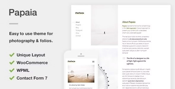 Papaia – Photography & Portfolio WordPress Theme 1.1.4