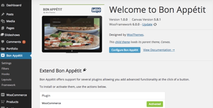 WooThemes Bon-Appetit Premium Theme 1.0.2