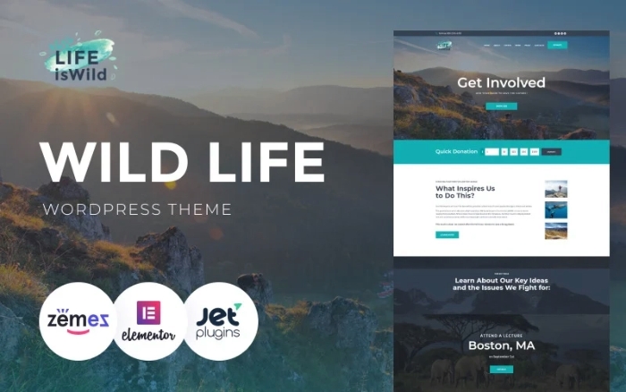LifeisWild – Wild Life WordPress Theme 1.0.1