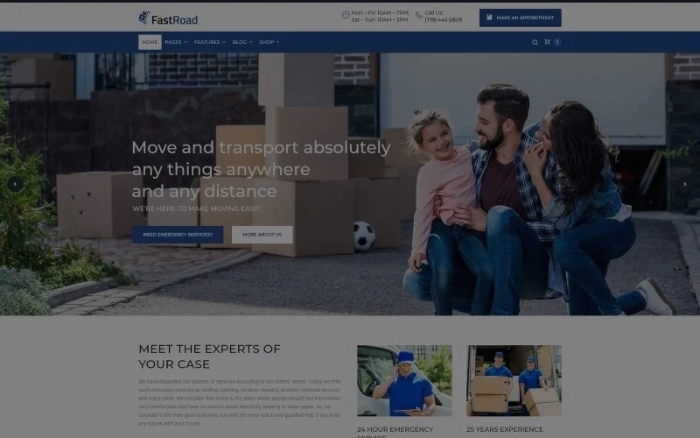 FastRoad - Moving Company Responsive WordPress Elementor Theme 1.0.0