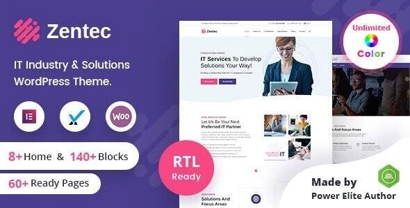Zentec – IT Solutions Company WordPress Theme + RTL 2.2