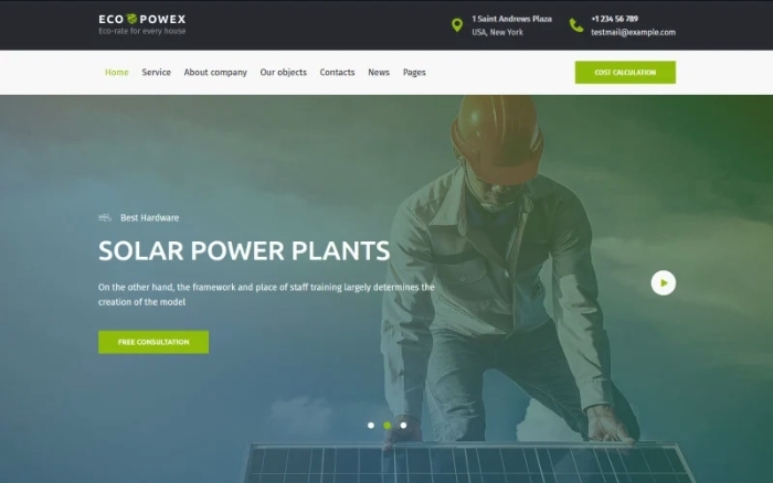 Ecopowex – solar panels and renewable energy plant WP Theme 1.0.0