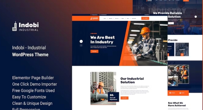 Indobi – Industrial WordPress Theme 1.0.0