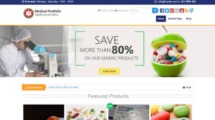 Medical Portfolio Pro WordPress theme provided by InsertCart 2.0