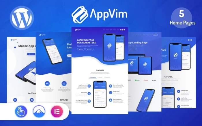 AppVim – App Landing Page WordPress Theme 1.1.0